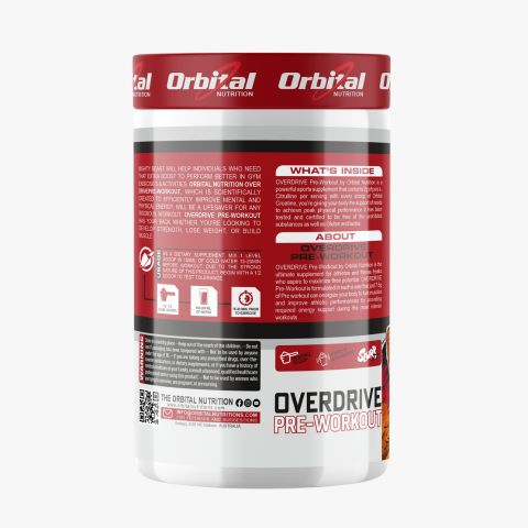 Overdrive Pre-Workout Orange 20.2oz, 600gm - Image 3