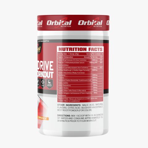 Overdrive Pre-Workout Orange 20.2oz, 600gm - Image 2